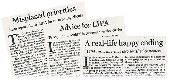 Lane Individual Practice Association (LIPA) Media Relations